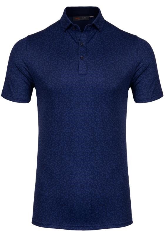 KJUS Lance Printed men's polo, atlanta blue