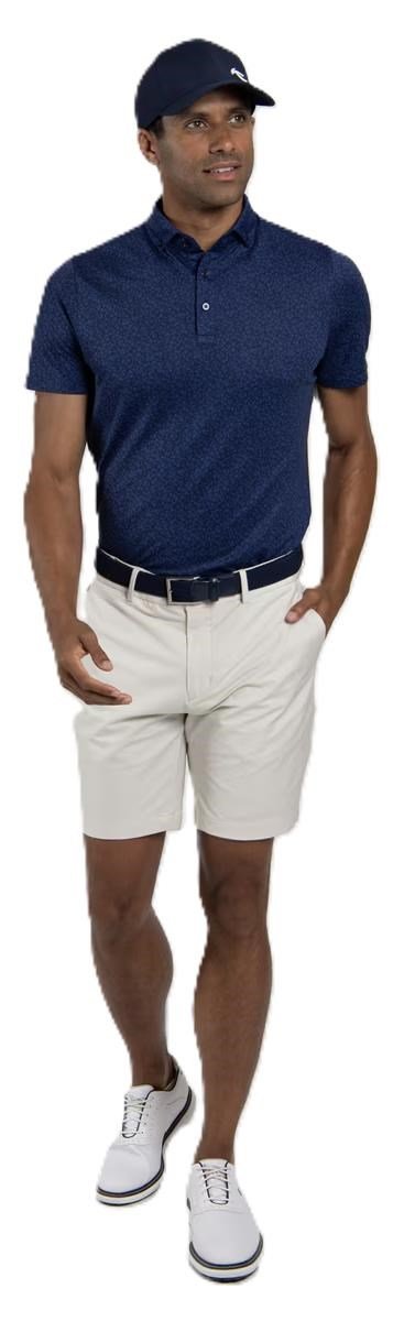 KJUS Lance Printed men's polo, atlanta blue