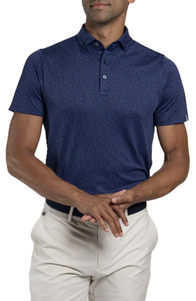 KJUS Lance Printed men's polo, atlanta blue