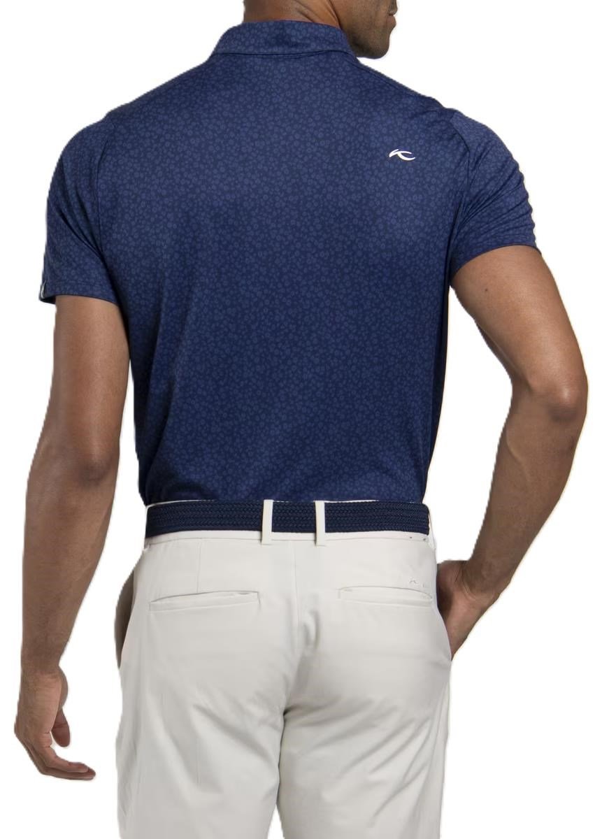 KJUS Lance Printed men's polo, atlanta blue