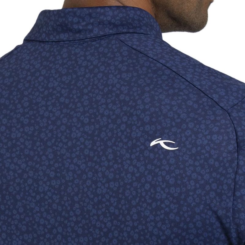 KJUS Lance Printed men's polo, atlanta blue