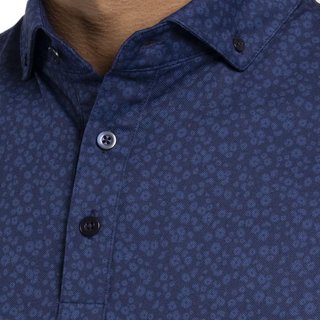 KJUS Lance Printed men's polo, atlanta blue