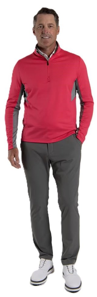 KJUS Hydraulic Midlayer Half-Zip men's sweatshirt, rhubarb/pewter