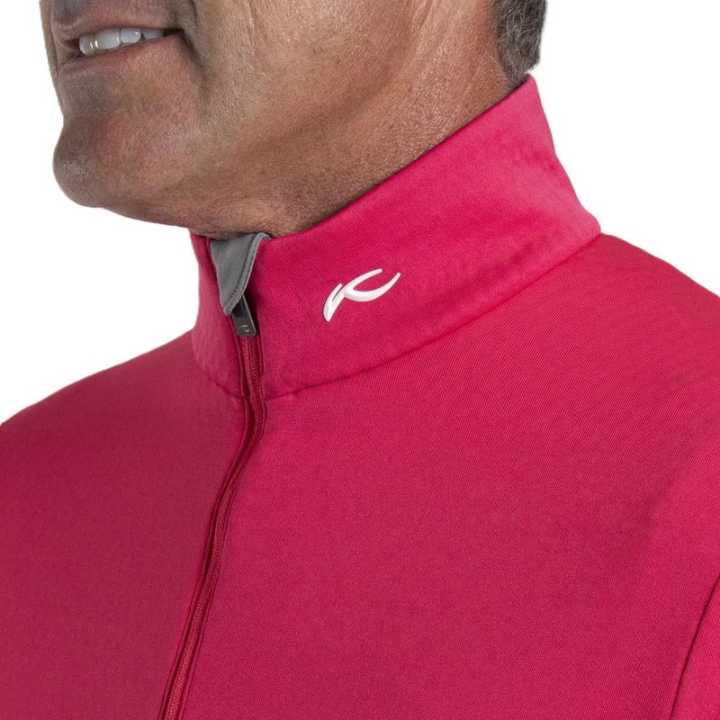 KJUS Hydraulic Midlayer Half-Zip men's sweatshirt, rhubarb/pewter