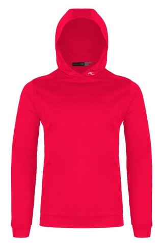KJUS Kallen Hooded men's midlayer hoodie sweatshirt, rhubarb