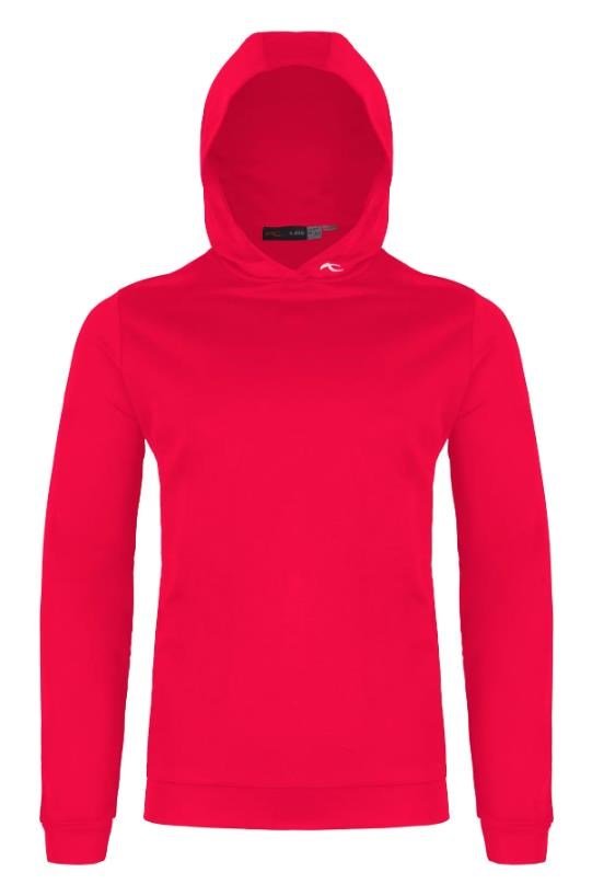 KJUS Kallen Hooded men's midlayer hoodie sweatshirt, rhubarb