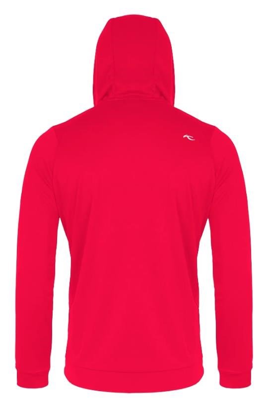 KJUS Kallen Hooded men's midlayer hoodie sweatshirt, rhubarb