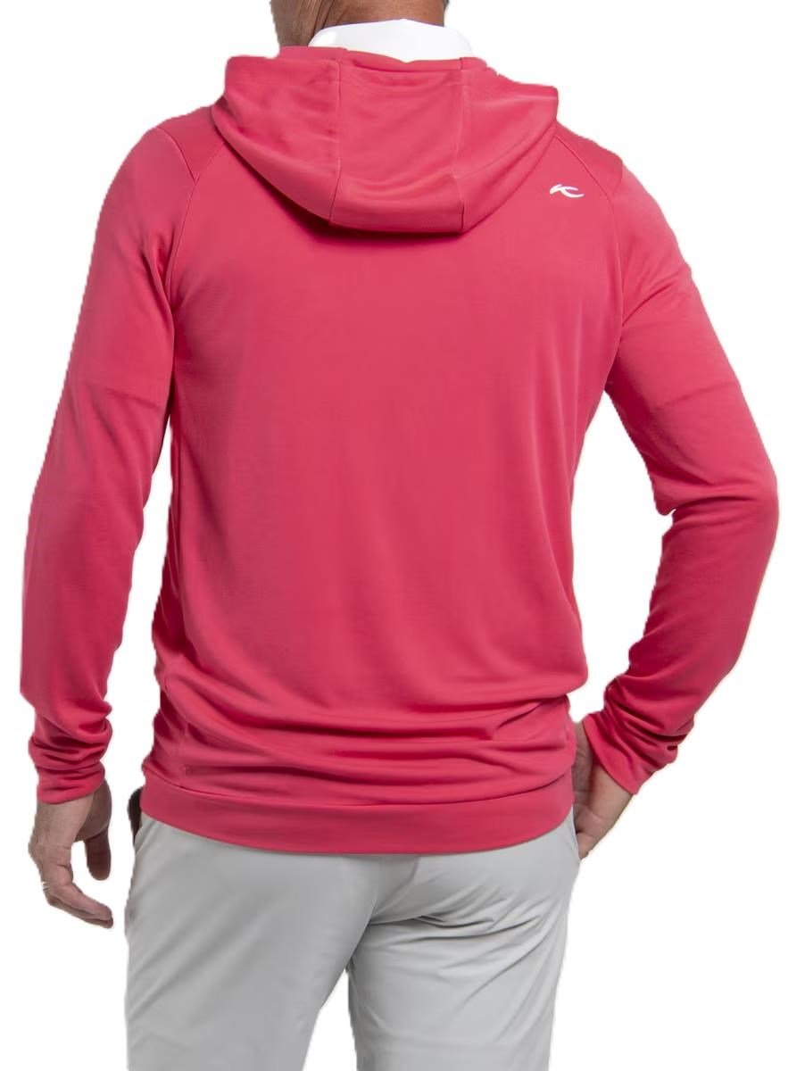 KJUS Kallen Hooded men's midlayer hoodie sweatshirt, rhubarb