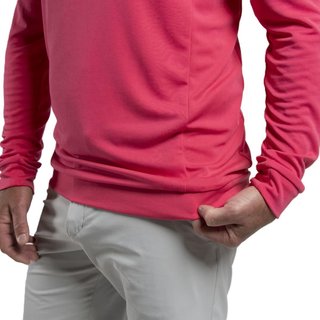 KJUS Kallen Hooded men's midlayer hoodie sweatshirt, rhubarb
