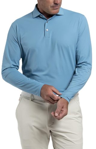 KJUS Cool Point Longsleeve men's polo, atlas blue