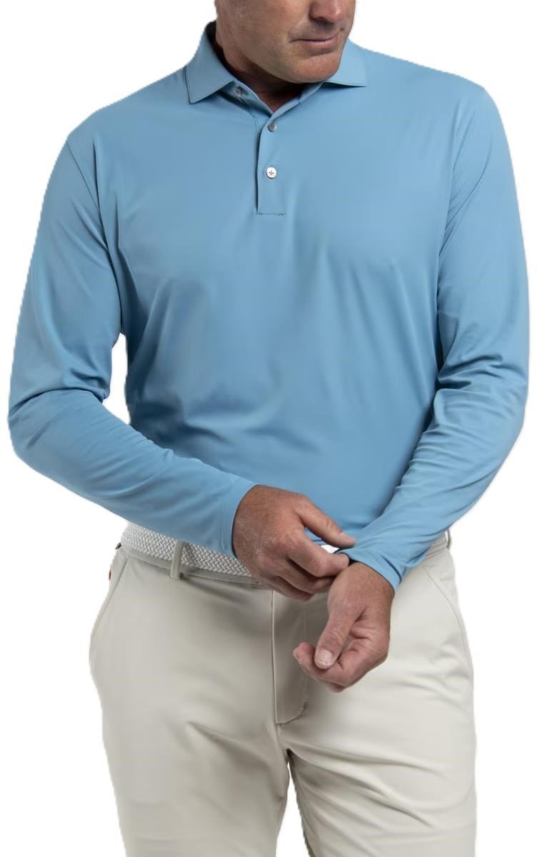 KJUS Cool Point Longsleeve men's polo, atlas blue
