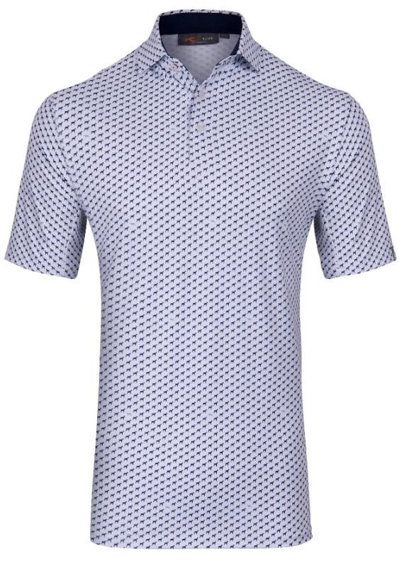 KJUS Golfer men's polo, white/atlanta blue