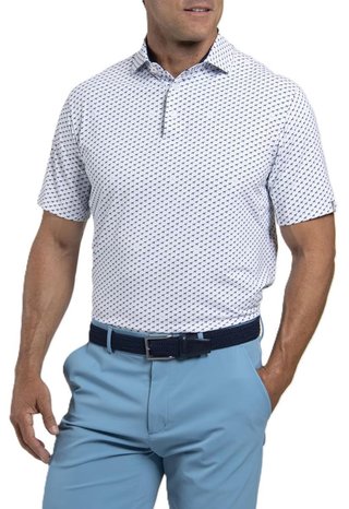 KJUS Golfer men's polo, white/atlanta blue