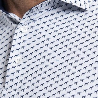 KJUS Golfer men's polo, white/atlanta blue