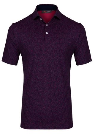 KJUS Golfer men's polo, rhubarb/atlanta blue