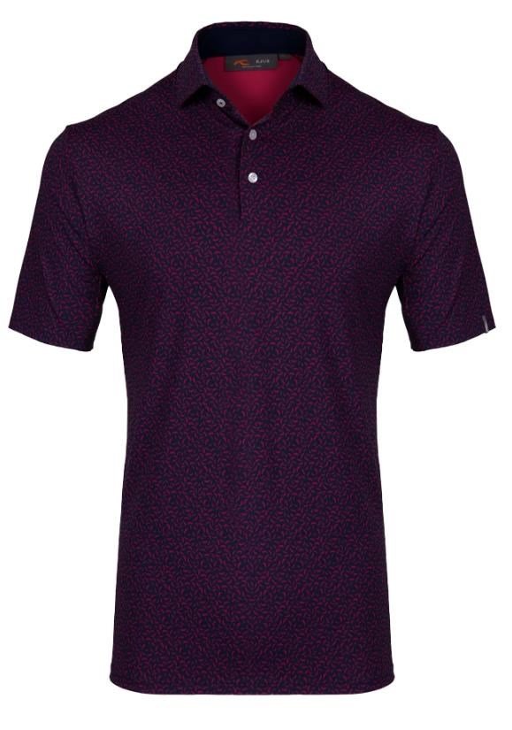 KJUS Golfer men's polo, rhubarb/atlanta blue
