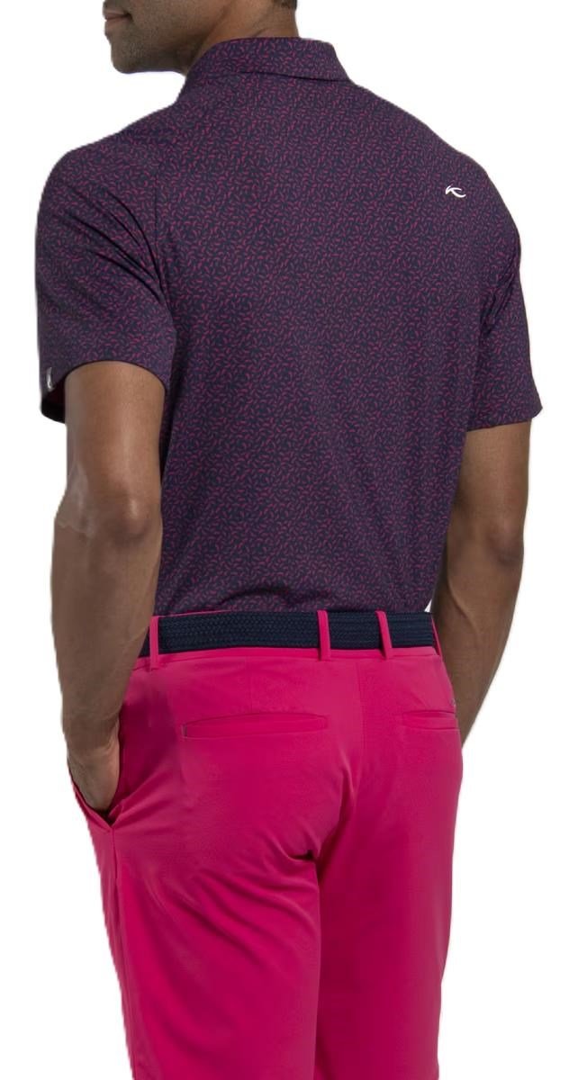 KJUS Golfer men's polo, rhubarb/atlanta blue