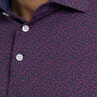 KJUS Golfer men's polo, rhubarb/atlanta blue