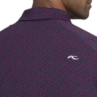 KJUS Golfer men's polo, rhubarb/atlanta blue