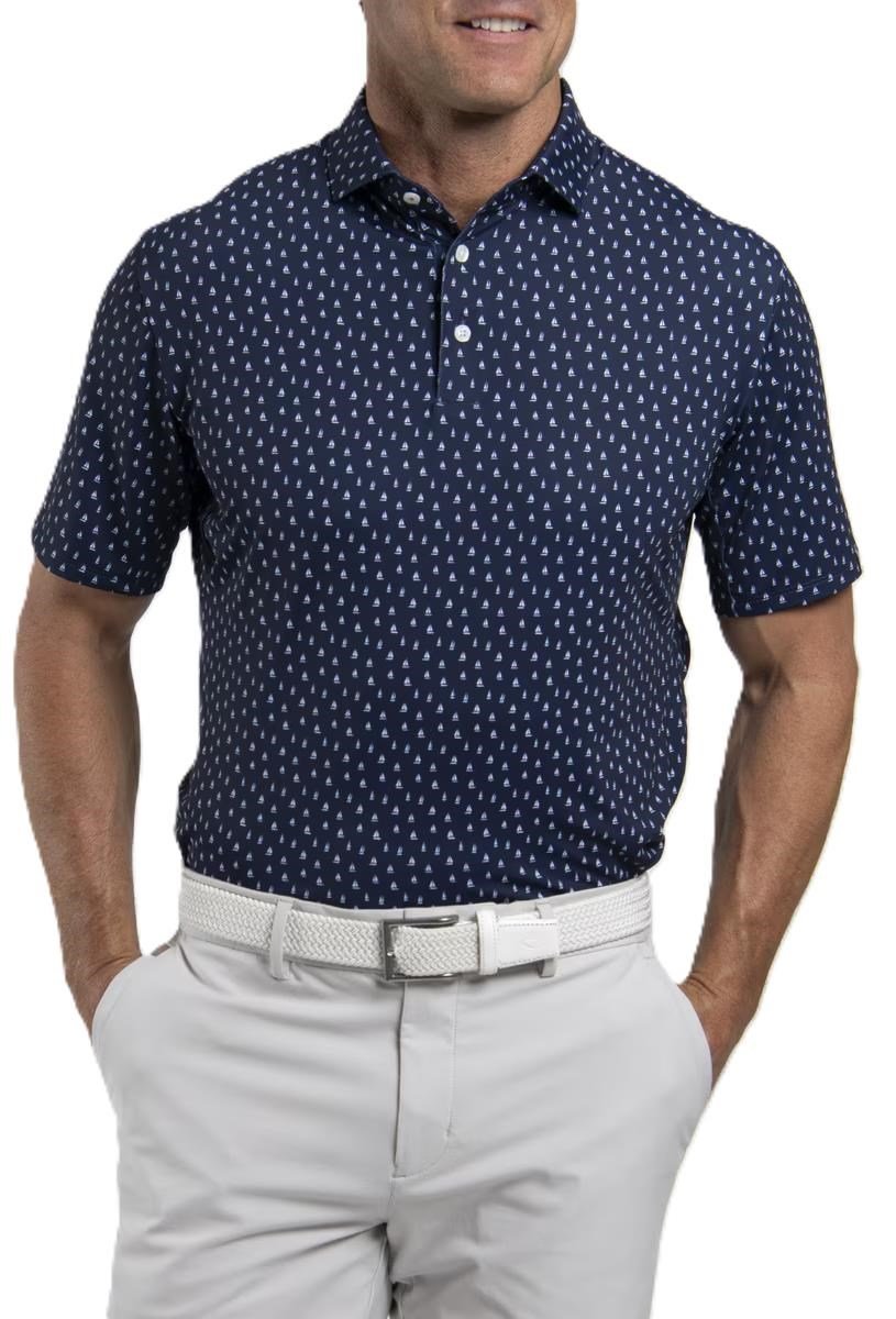 KJUS Golfer men's polo, atlanta blue/white