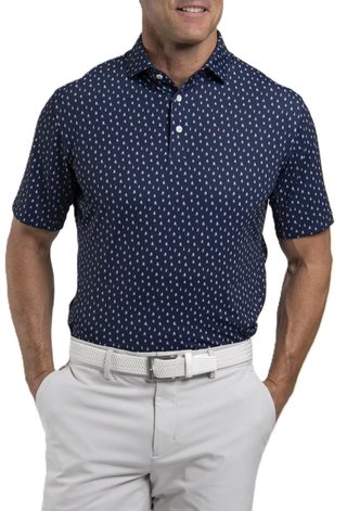 KJUS Golfer men's polo, atlanta blue/white
