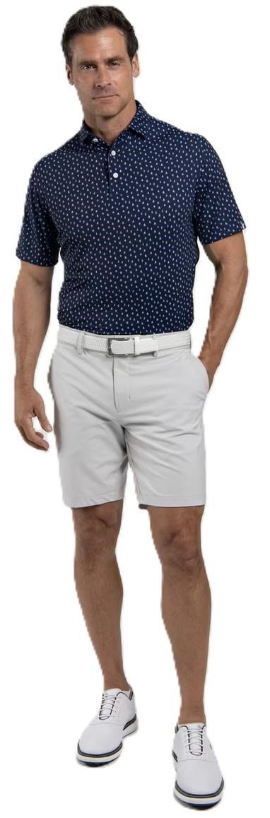 KJUS Golfer men's polo, atlanta blue/white