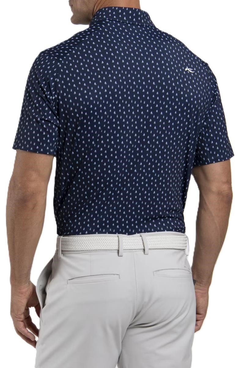 KJUS Golfer men's polo, atlanta blue/white