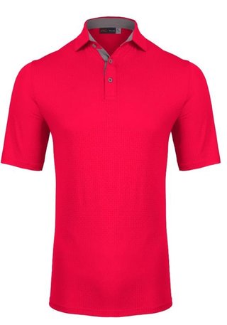 KJUS Savin Structure men's polo, rhubarb