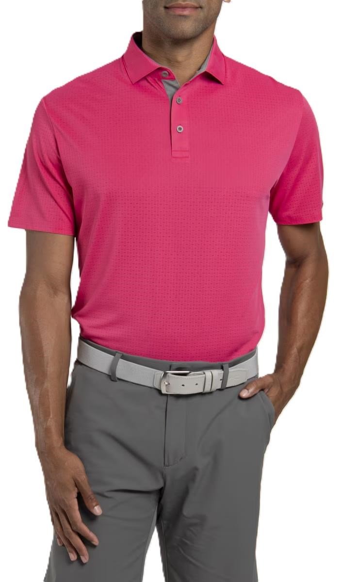 KJUS Savin Structure men's polo, rhubarb