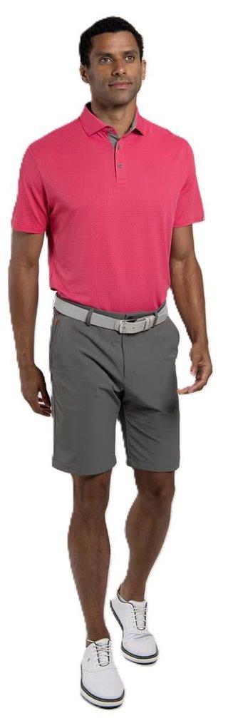 KJUS Savin Structure men's polo, rhubarb