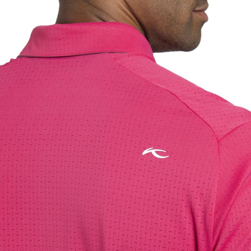 KJUS Savin Structure men's polo, rhubarb