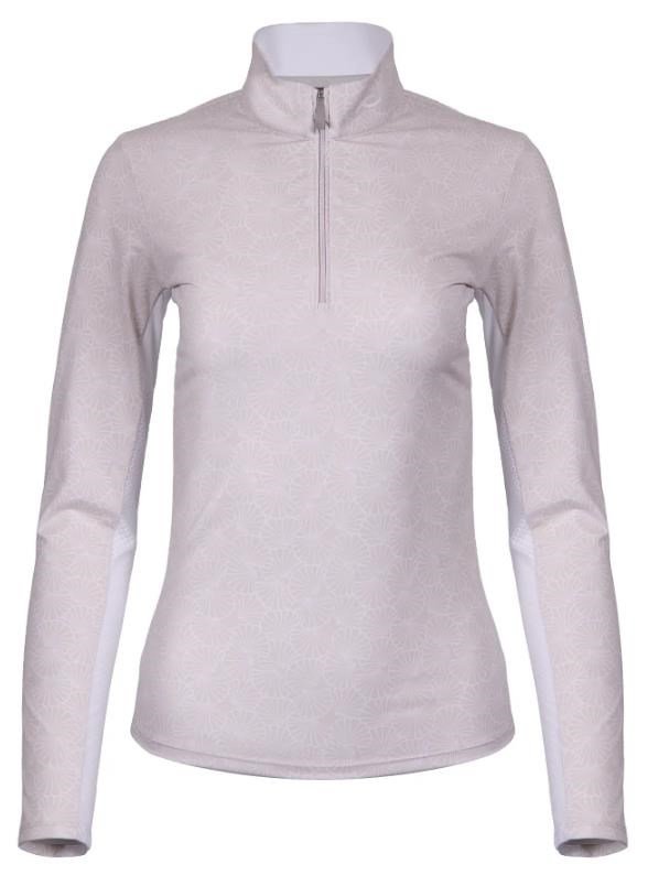 KJUS Sunshine Printed Half-Zip women's sweatshirt, oyster/white