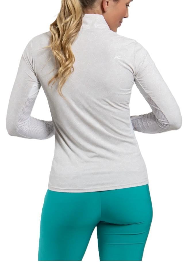 KJUS Sunshine Printed Half-Zip women's sweatshirt, oyster/white