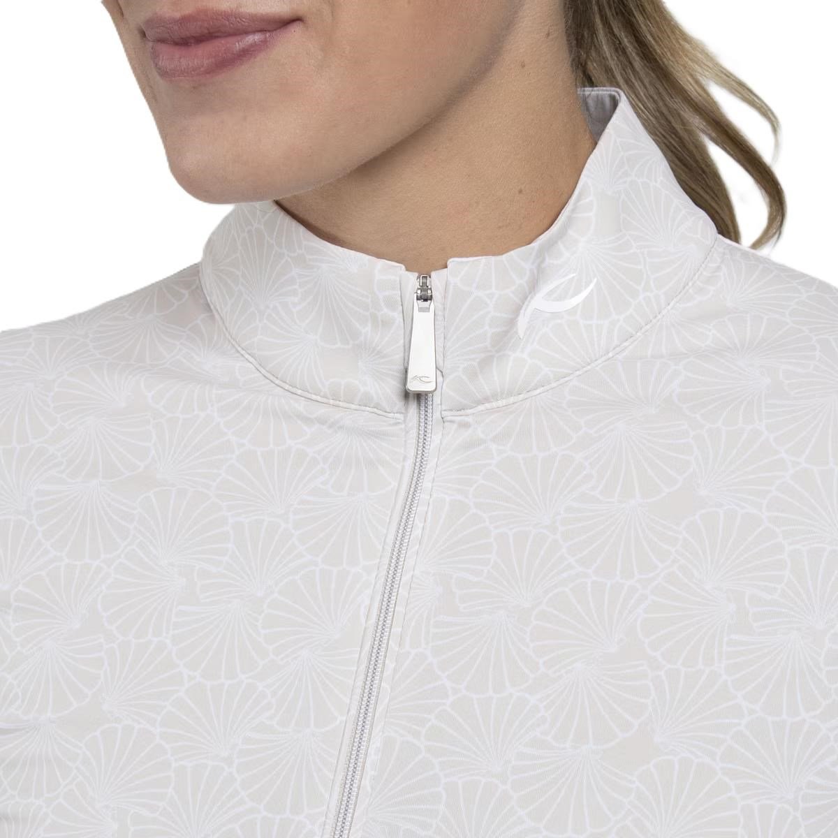 KJUS Sunshine Printed Half-Zip women's sweatshirt, oyster/white
