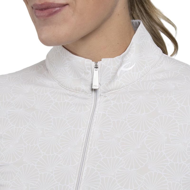 KJUS Sunshine Printed Half-Zip women's sweatshirt, oyster/white