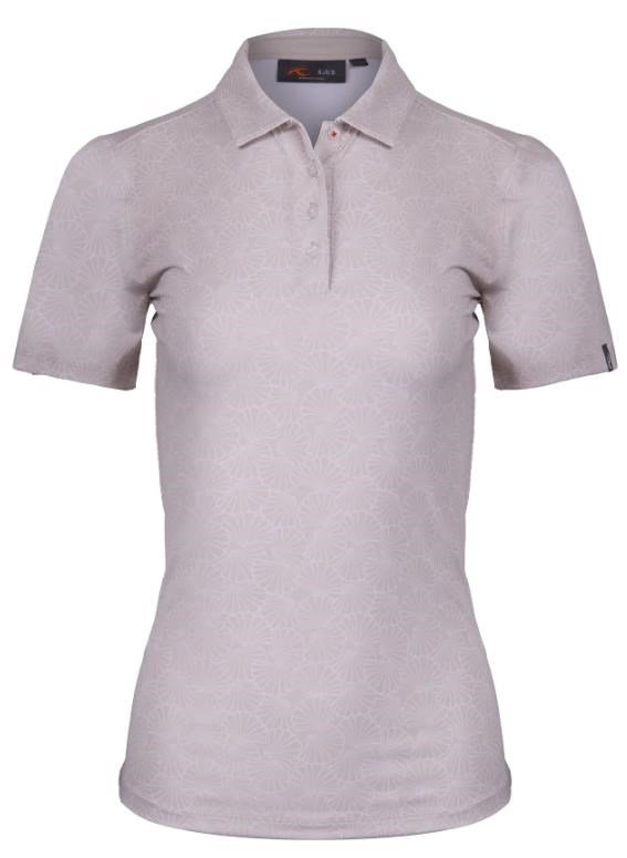 KJUS Enya Printed women's polo, oyster/white