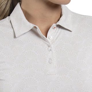 KJUS Enya Printed women's polo, oyster/white