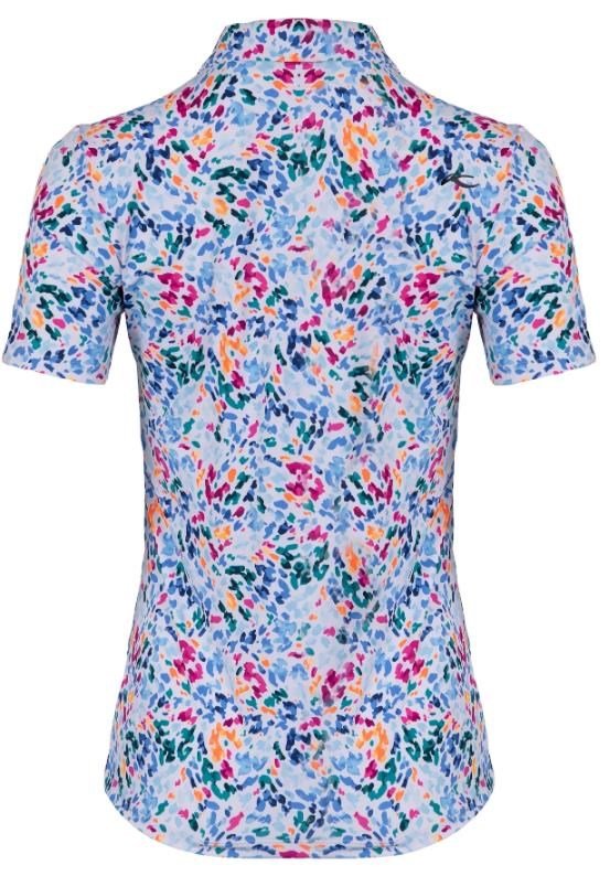 KJUS Enya Printed women's polo, white/poolside