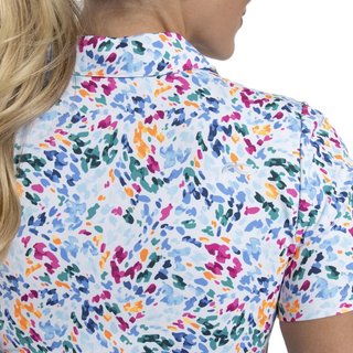 KJUS Enya Printed women's polo, white/poolside