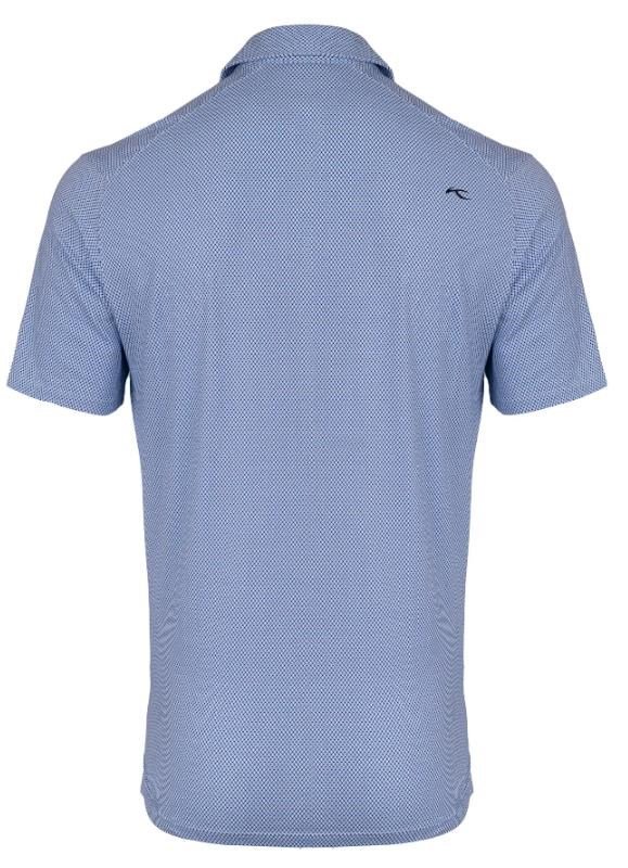 KJUS Hollow Pima Print men's polo, white/catamaran