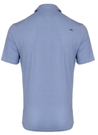 KJUS Hollow Pima Print men's polo, white/catamaran