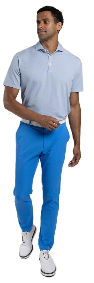 KJUS Hollow Pima Print men's polo, white/catamaran