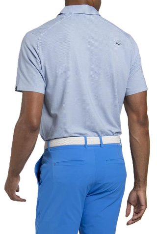 KJUS Hollow Pima Print men's polo, white/catamaran