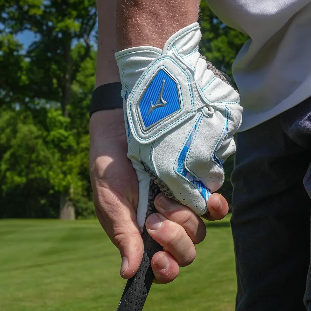 Mizuno Double Grip mens golf glove, white