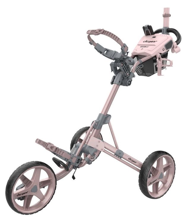 Push trolley folded down, showing how compact the frame becomes