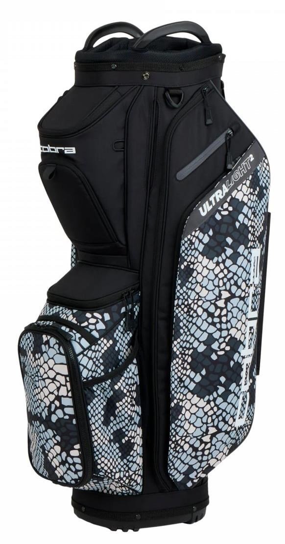 Cart bag standing upright, pockets on both sides, no legs