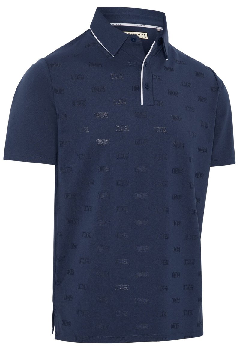 Callaway Mid Century Jacquard men's polo, medieval blue