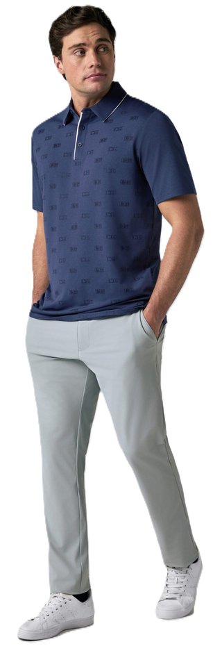 Callaway Mid Century Jacquard men's polo, medieval blue