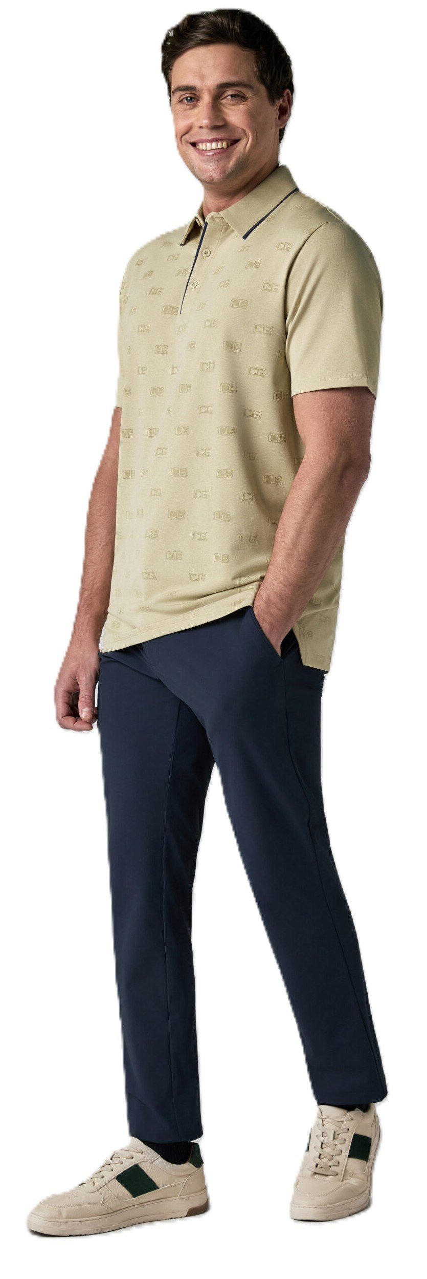 Callaway Mid Century Jacquard men's polo, fields of rye