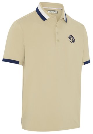 Callaway Mid Century Striped Rib Collar men's polo, fields of rye
